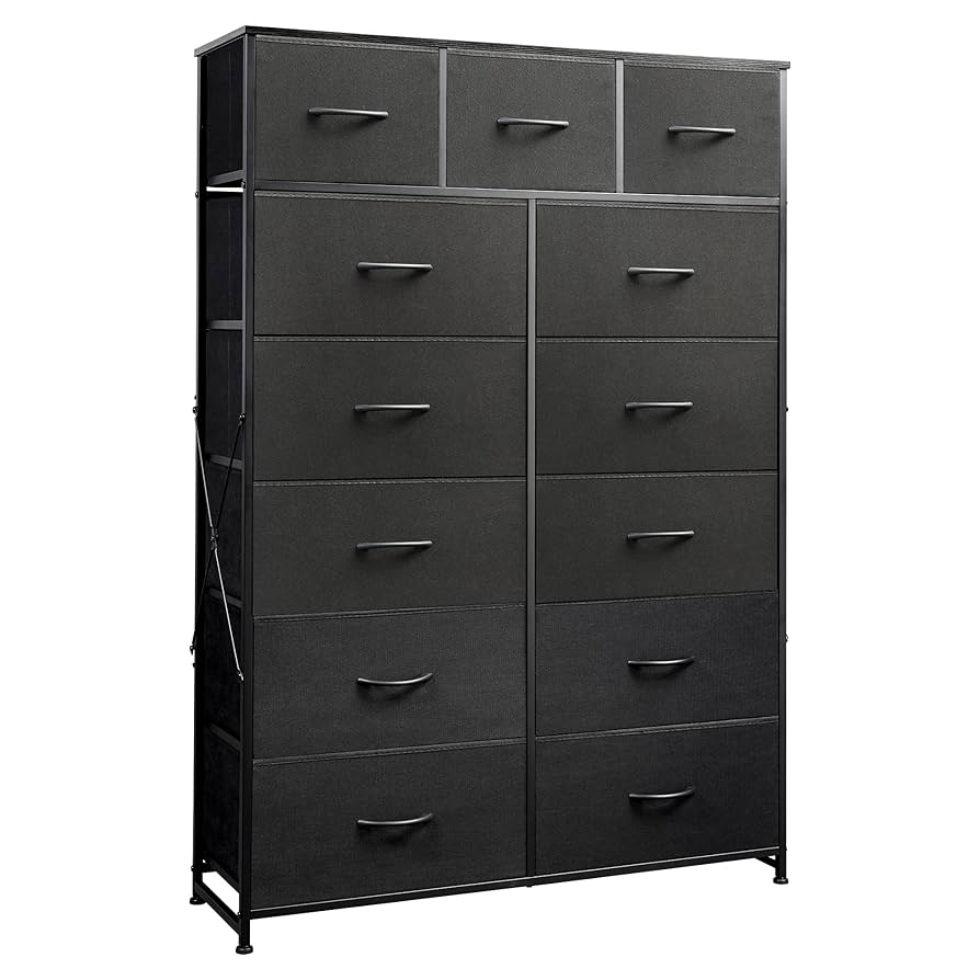 draw drawers 上下セット　ウール　黒 Amazon.com: WLIVE Storage Organizer Unit with 13 Fabric Bins
